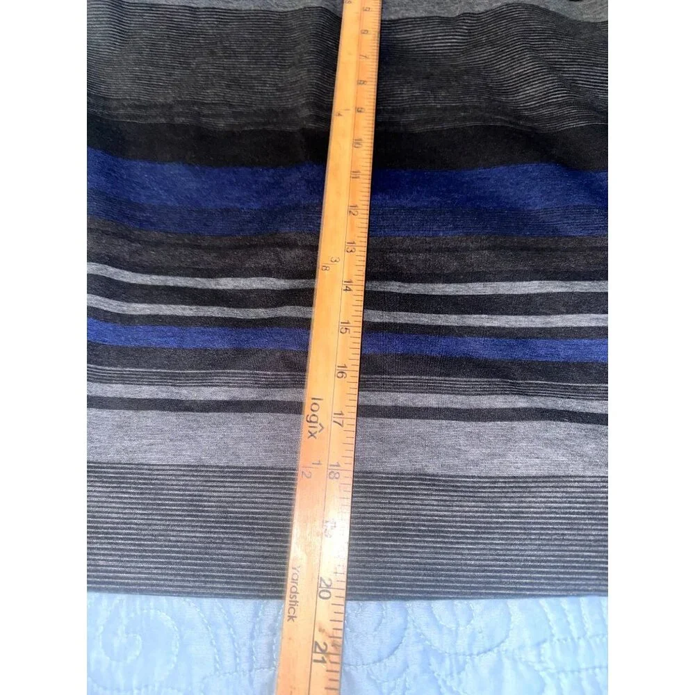 Striped Soho Apparel Ltd XL Stretch Pencil Skirt In Black Blue & Gray